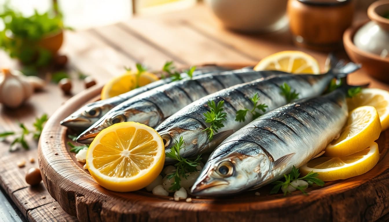 Explora los beneficios nutricionales de las sardianas con esta apetitosa imagen alimentaria.