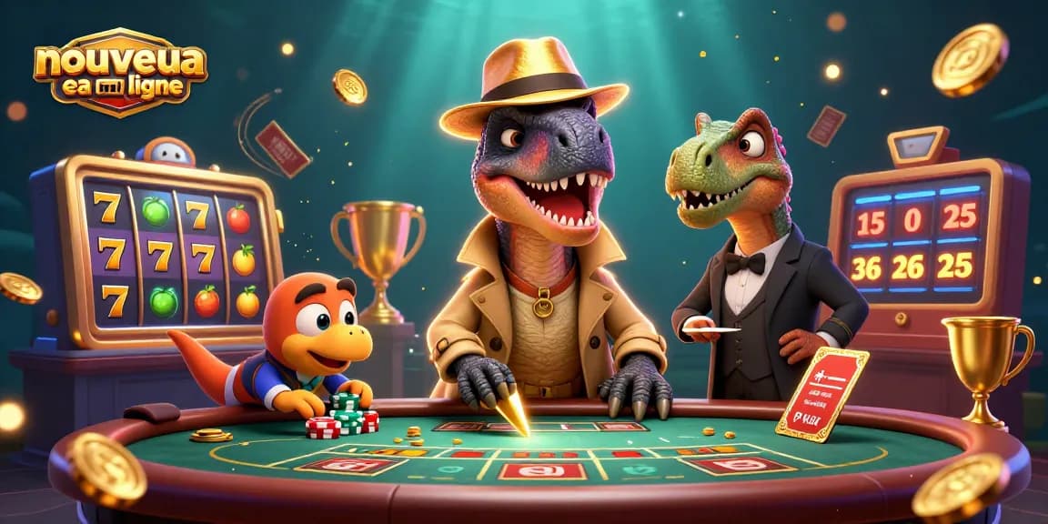 Découvrez le nouveau casino en ligne avec cette illustration animée de jeux de casino riches en détails et en dynamique.