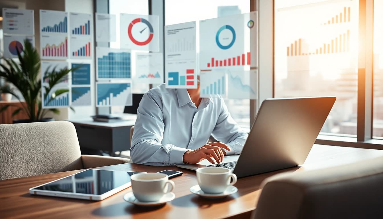 Analyzing business data at https://antrepost.com in a modern office environment.