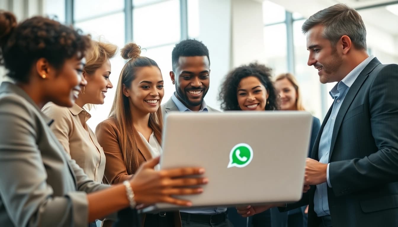 Understanding What is a CRM for WhatsApp through a professional team discussion in a bright office.
