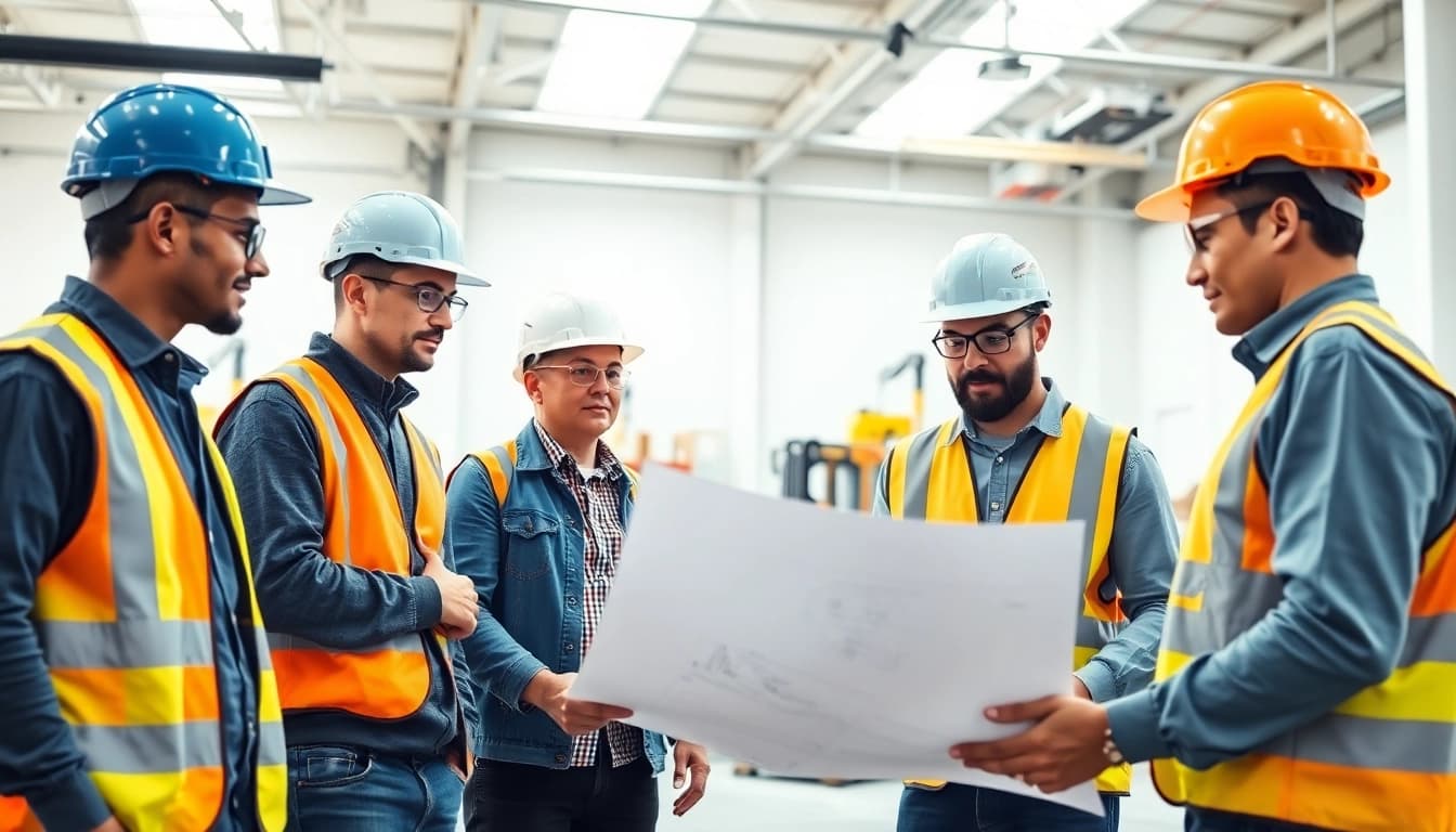 Elevating construction workforce development with diverse professionals collaborating on projects.