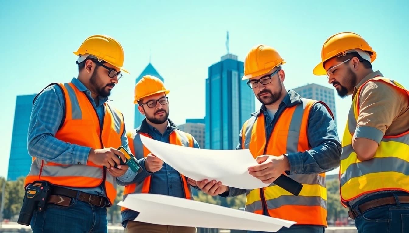 Construction workers collaborating in Denver, highlighting teamwork in the construction association denver.