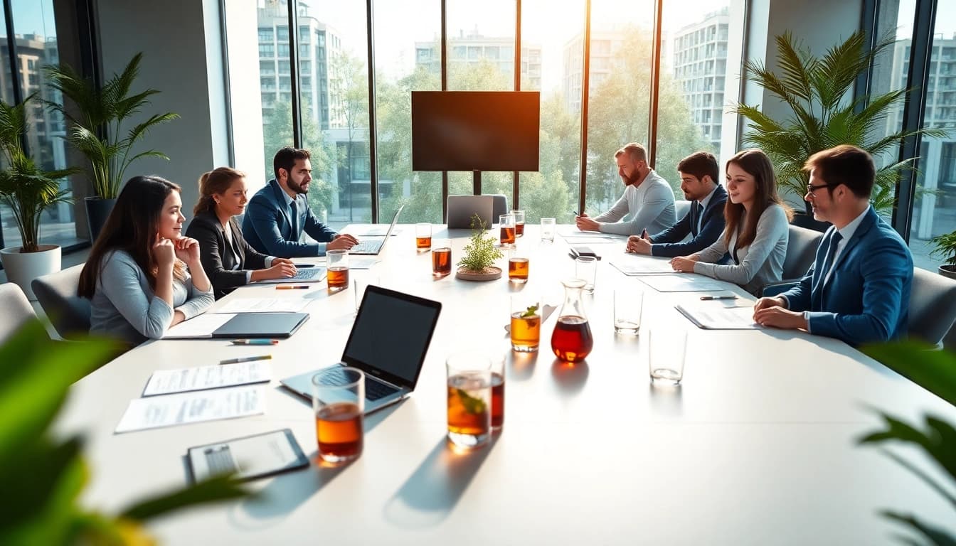 Collaborative meeting at https://fidelitycorporate.com showcasing a diverse business team and modern workspace.