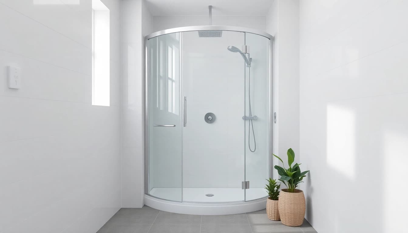 Präsentation der sonni Duschkabine 80x80 in einem modernen Badezimmer-Design.