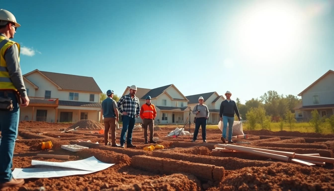 New Jersey General Contractor supervising a dynamic construction team at a residential site.