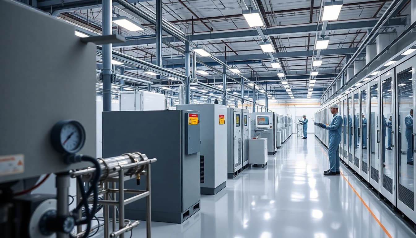 Showcasing cold room manufacturers uk with advanced setups in a well-organized industrial facility.