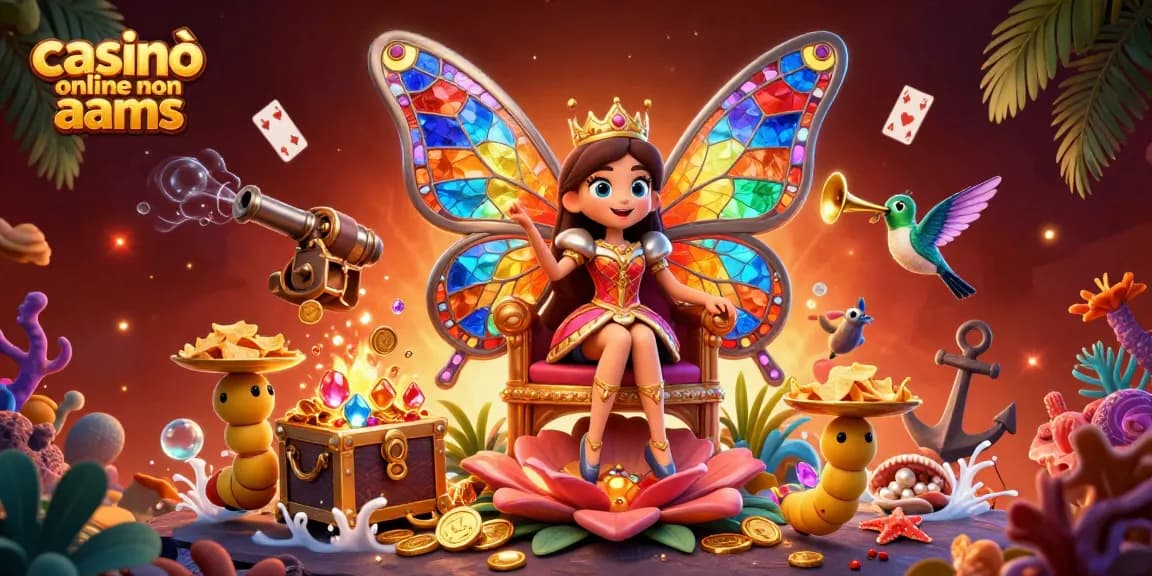 Gioca nei casinò online non AAMS e scopri colori vivaci e tesori dorati in un'illustrazione accattivante