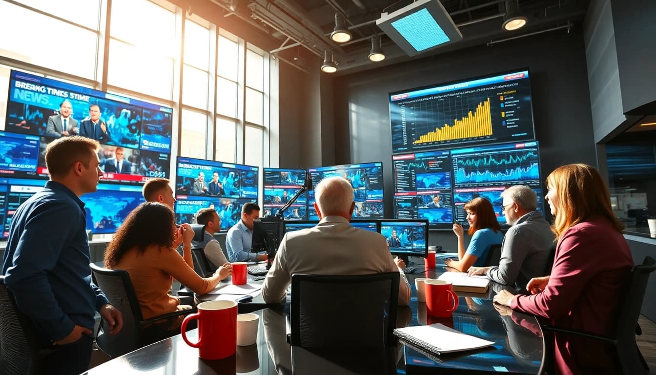 Captivating Usa Today newsroom scene illustrating journalists in action.