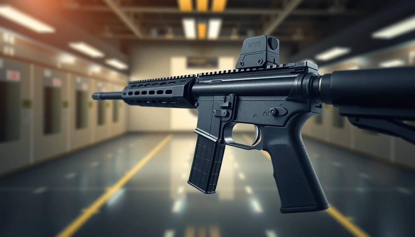 Showcase the Super Safety AR15 kit with detailed trigger mechanism distinctively highlighted.