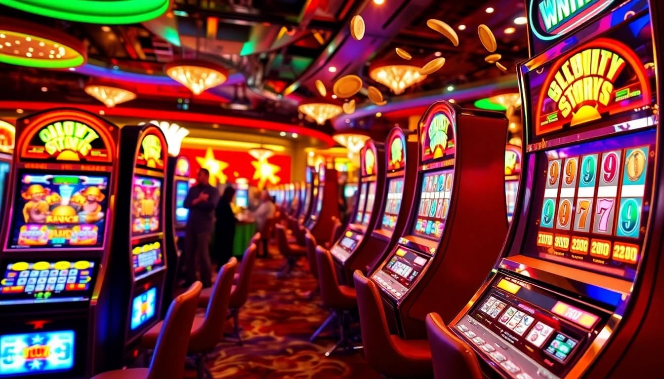 Experience thrilling gameplay in slot777 with vibrant machines and exciting atmosphere.