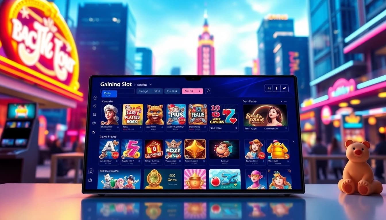 Menampilkan antarmuka walettoto dengan permainan slot yang menarik dan desain modern.