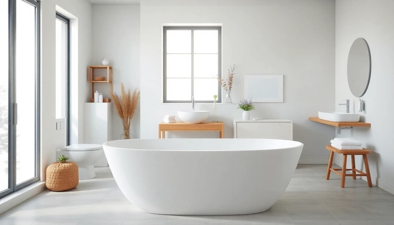 I sanitari eleganti in un ambiente bagno moderno con dettagli armoniosi.