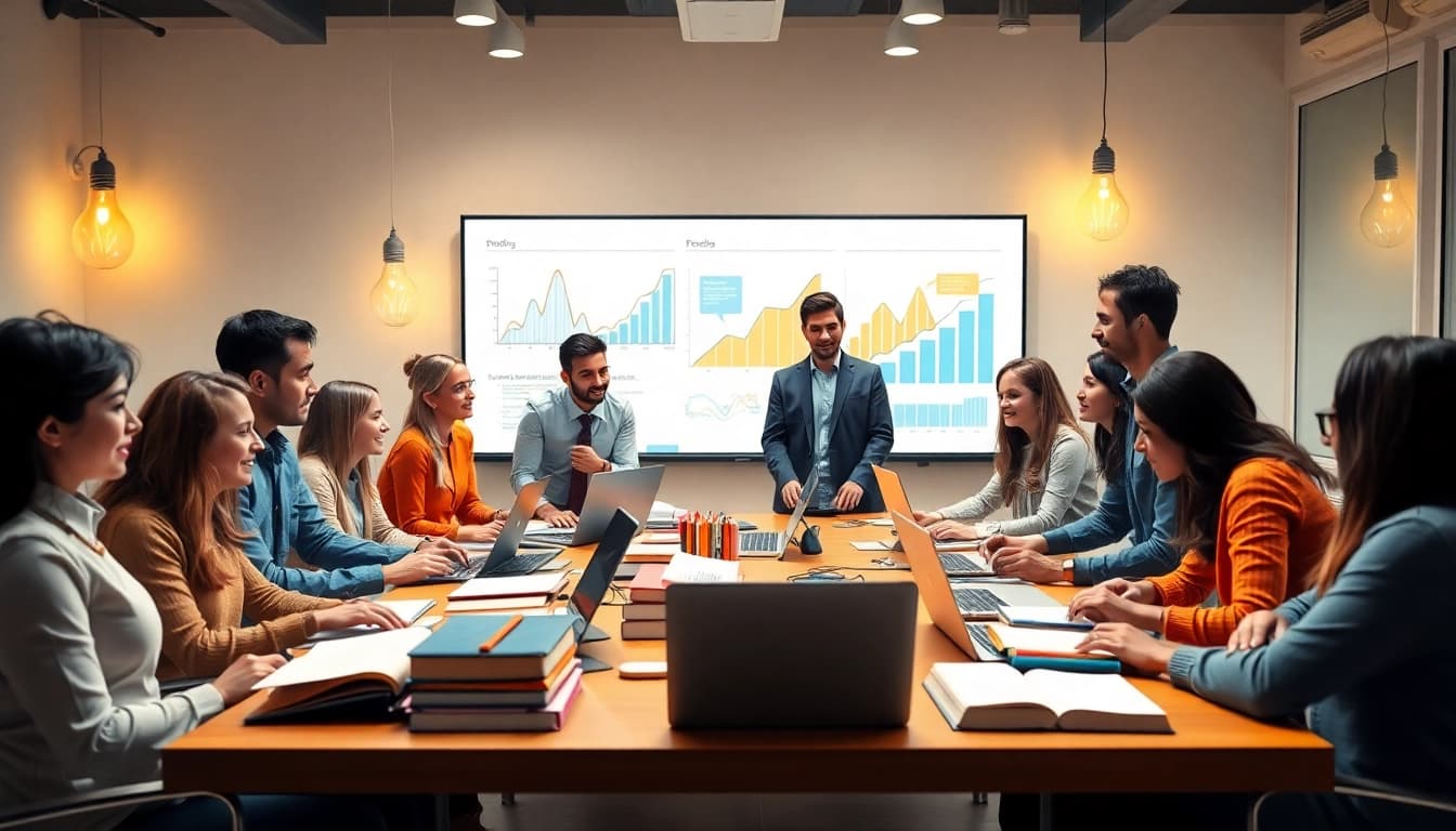 Education-focused collaboration among diverse learners using modern tools and resources.