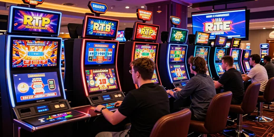 Players enjoying high RTP games at credit card casinos, featured on https://ibn.org.uk, capturing the excitement and vibrant atmosphere.