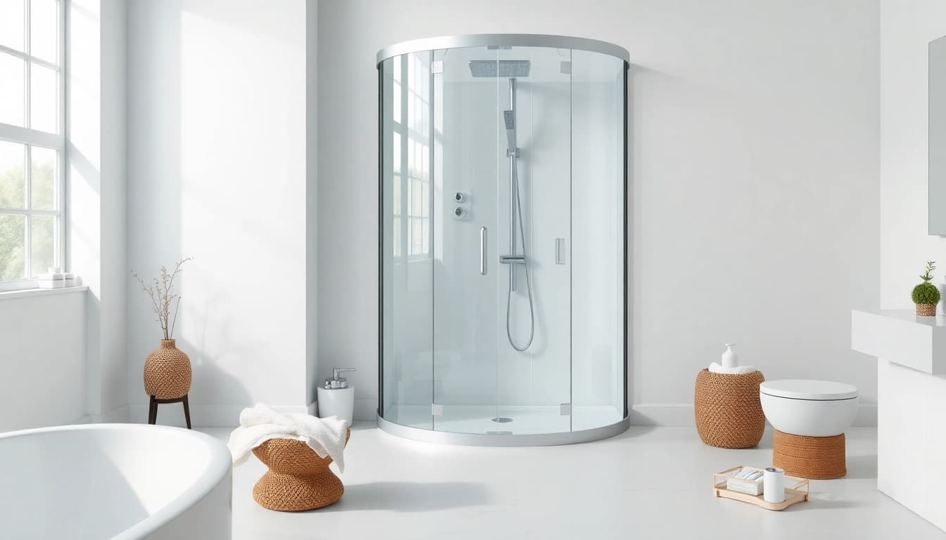 Un meuble sirhona élégant dans une salle de bain moderne, offrant confort et style.