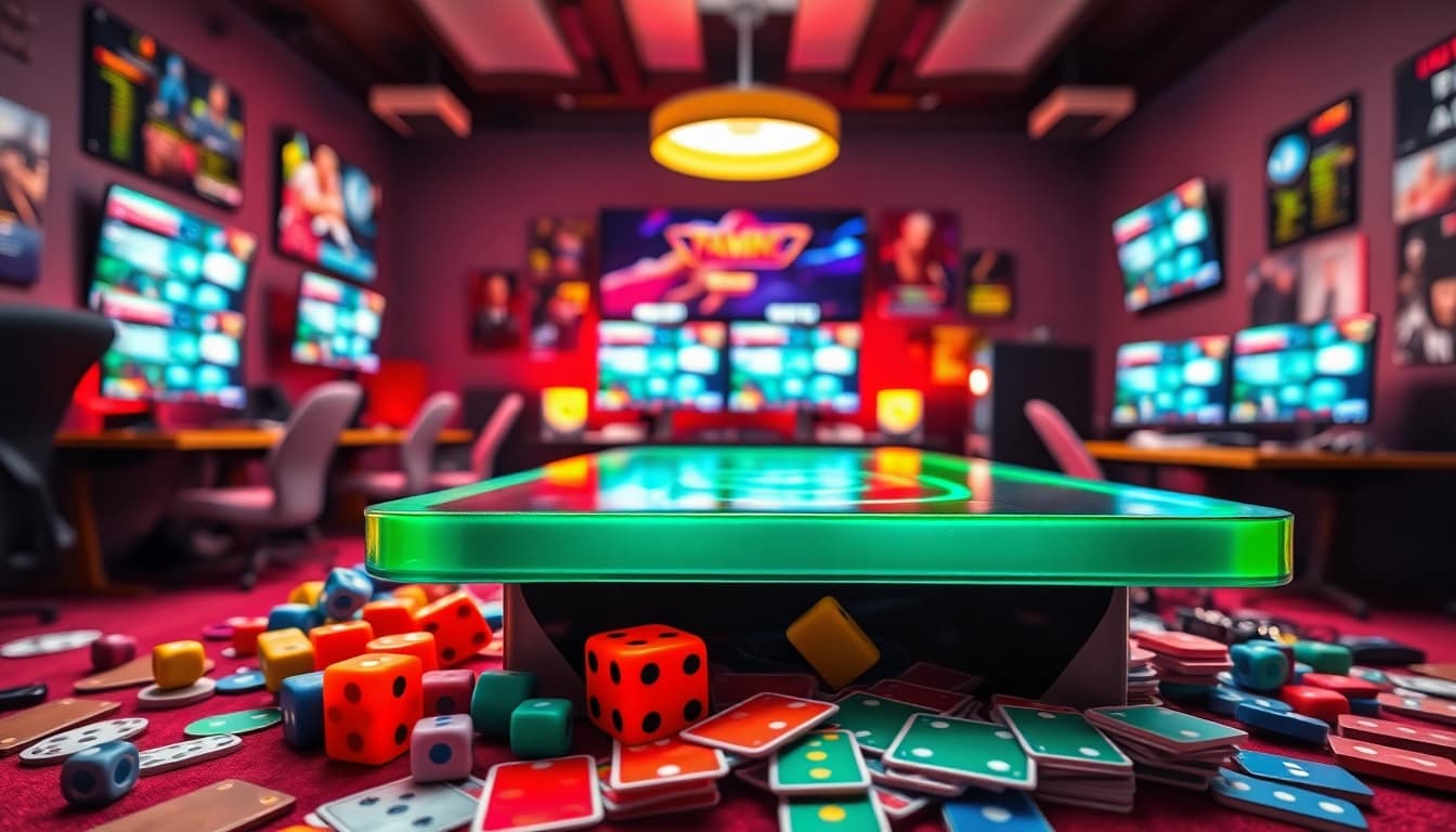 Daftar ramtoto dan elemen permainan yang menarik dalam suasana gaming yang energik.