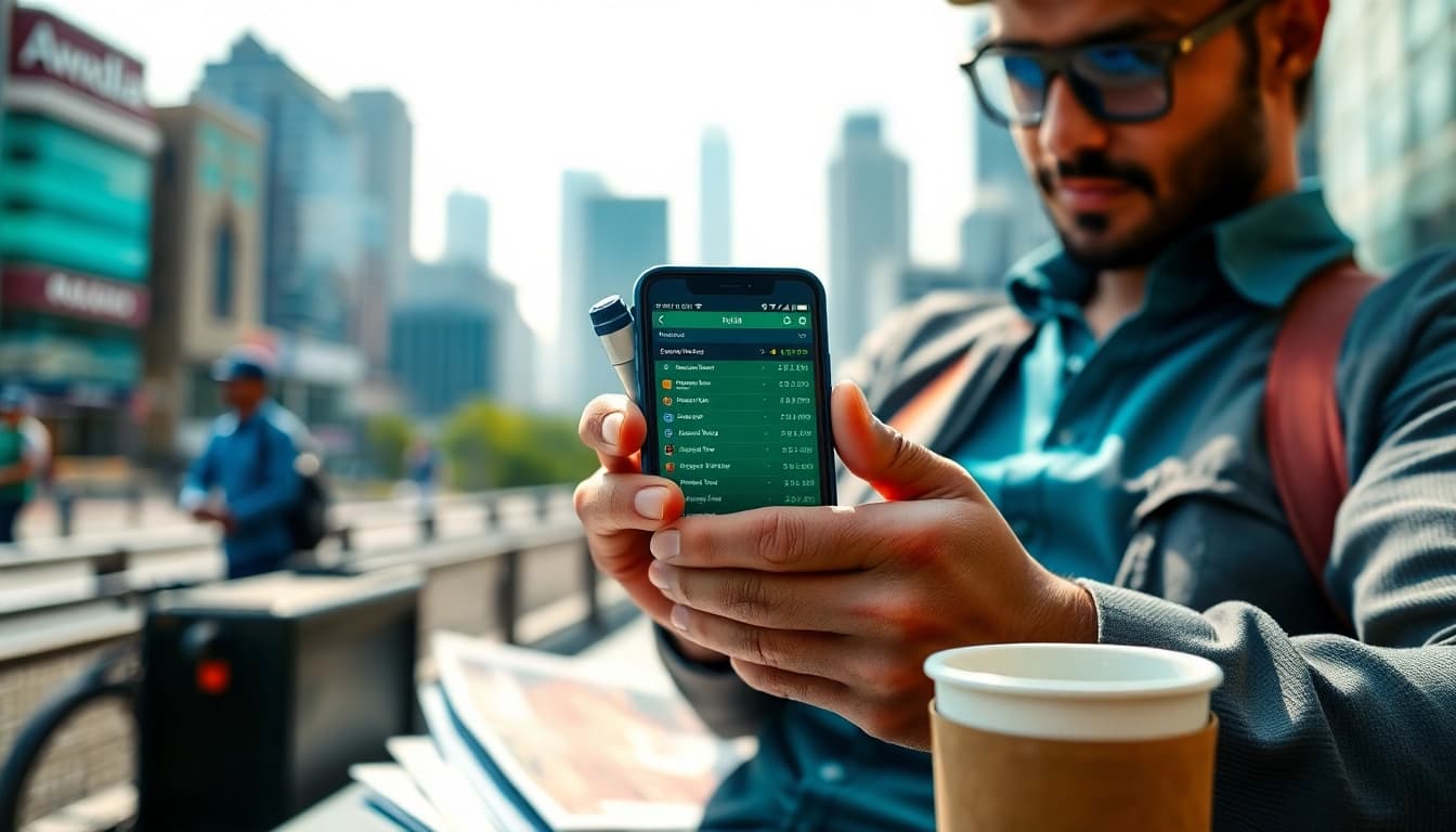Explore the best sports betting apps in India with a user engaging in mobile sports betting.