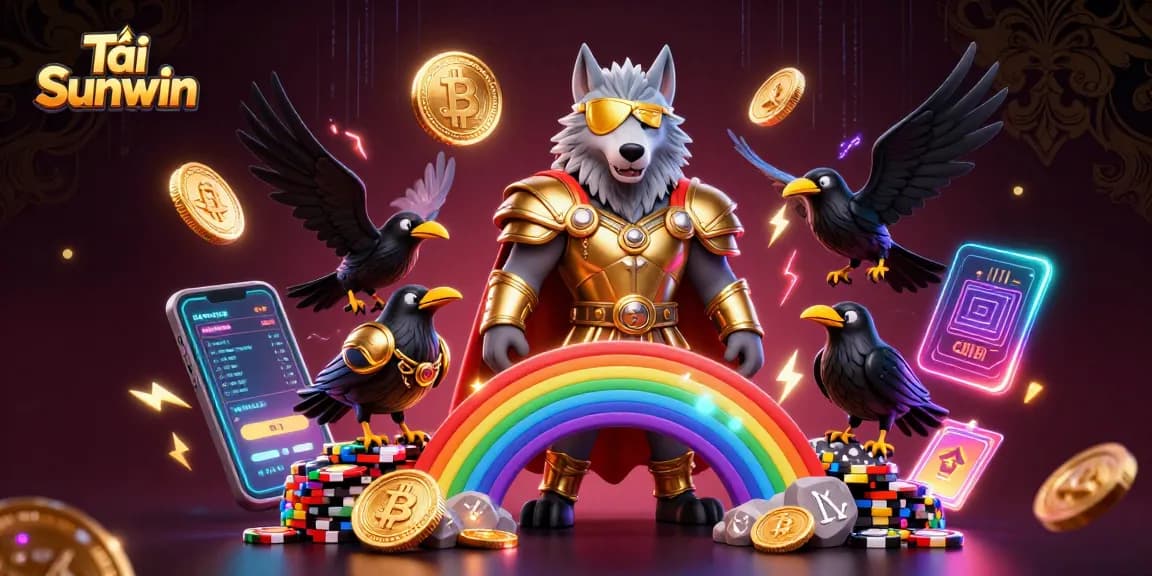 Tải Sunwin and elevate your gaming with colorful casino chips, digital currencies, and vibrant energies.