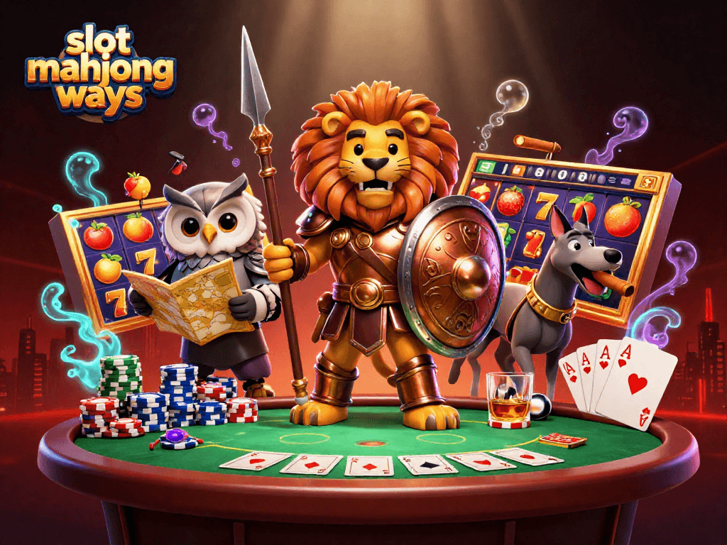 Experience exciting slot mahjong ways with a dynamic 3D scene featuring iconic gaming elements.
