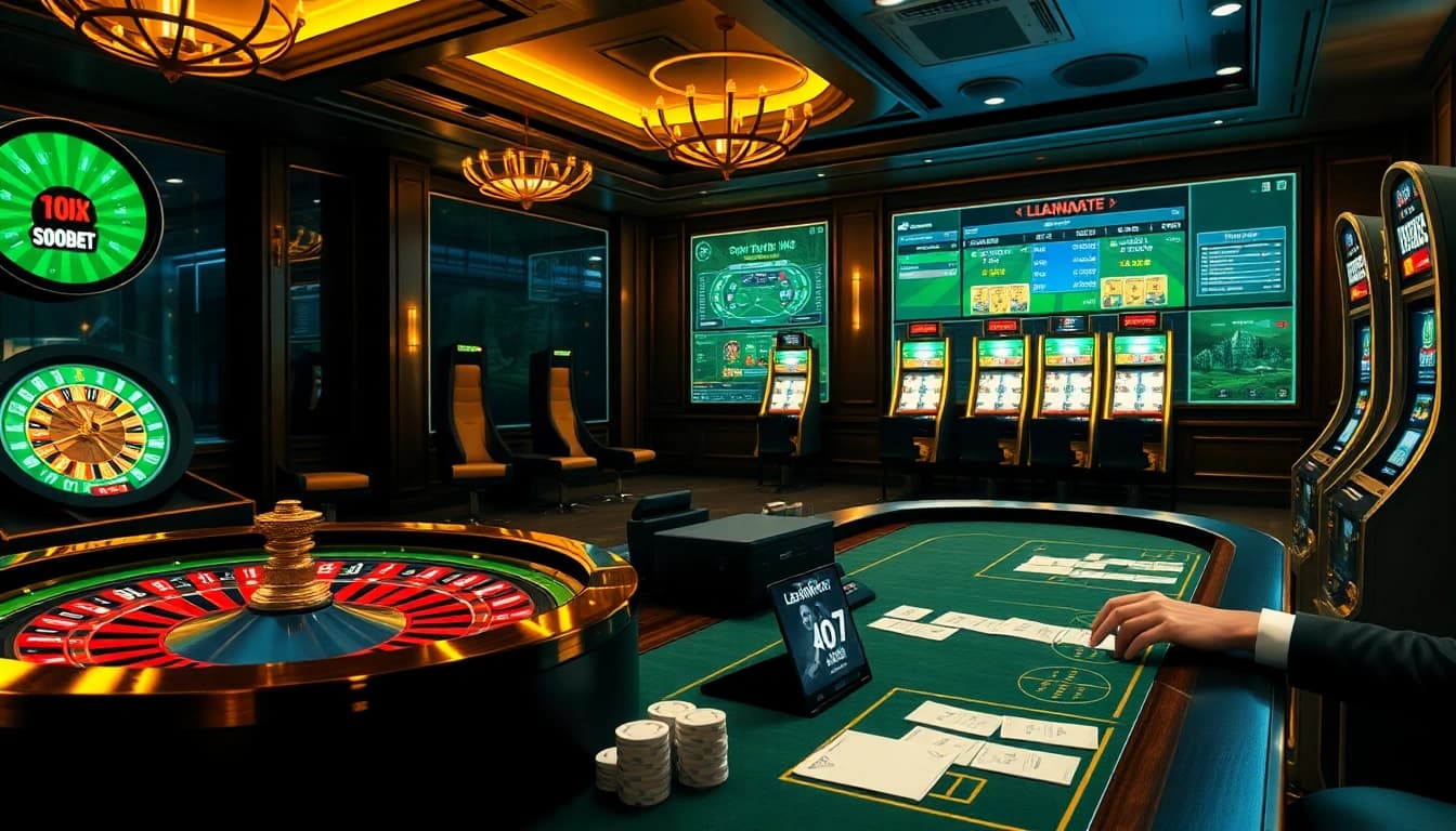 Engaging sports betting interface with llink alternatif sbobet and casino elements.