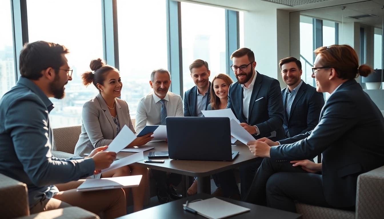 Enhance your business with collaborative strategies, showcasing a dynamic office environment.