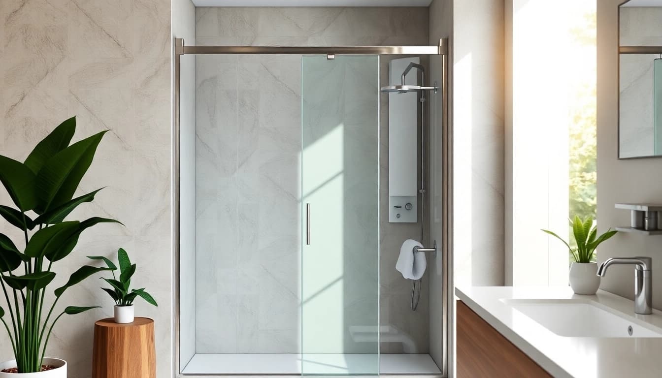 Installer une paroi de douche moderne avec des détails raffinés dans une salle de bain élégante.