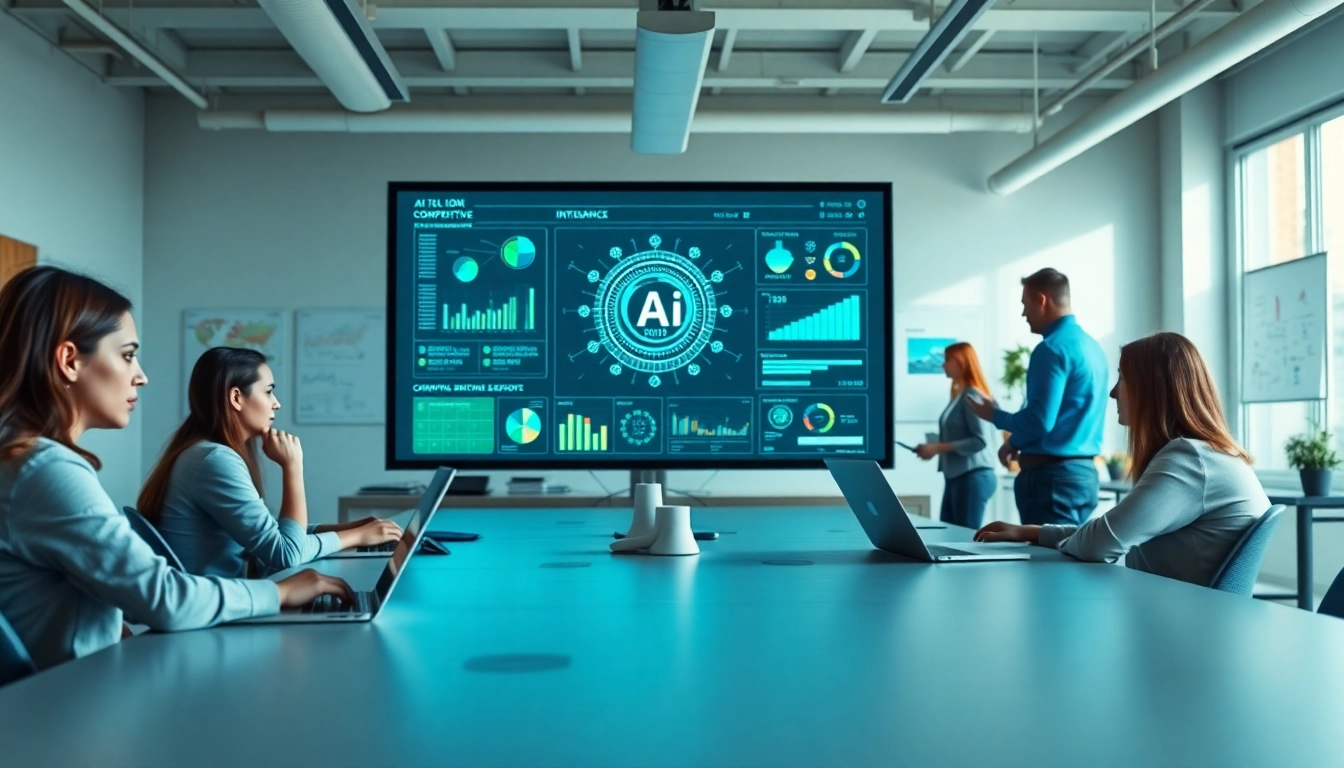 Utilize AI for competitive intelligence tools in an engaging and modern workspace environment.