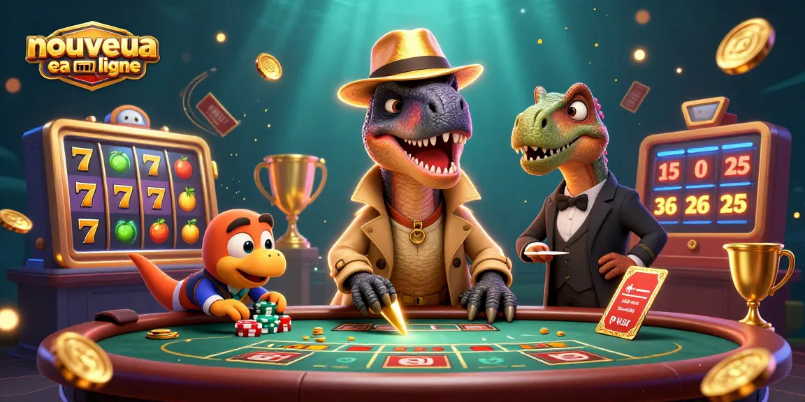 Découvrez le nouveau casino en ligne avec cette illustration animée de jeux de casino riches en détails et en dynamique.