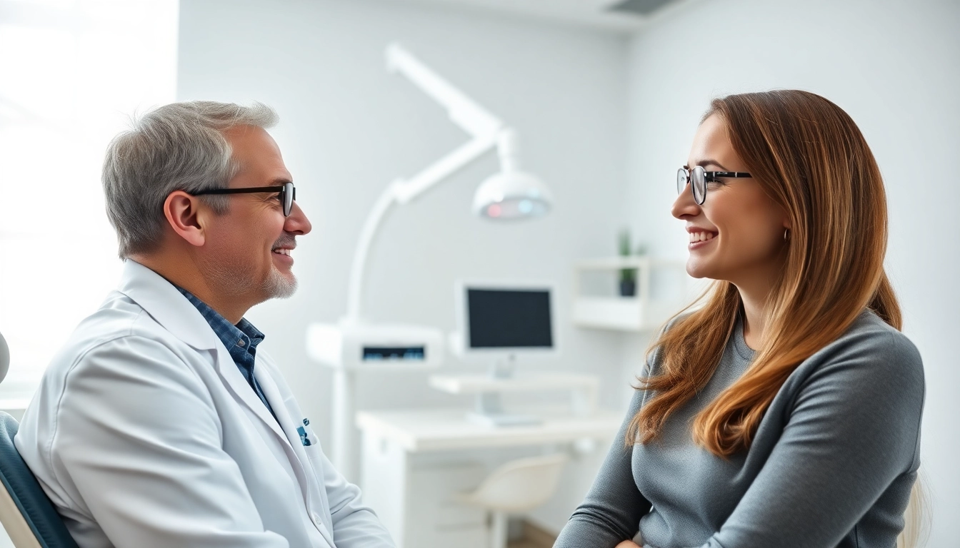 Consultation about clear aligners for adults Hawthorn in a modern orthodontic clinic.