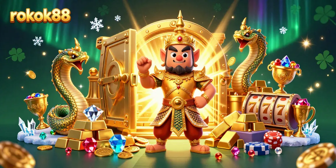 Win big with rokok88's exciting casino treasures and 3D illustrations filled with gold and gems.