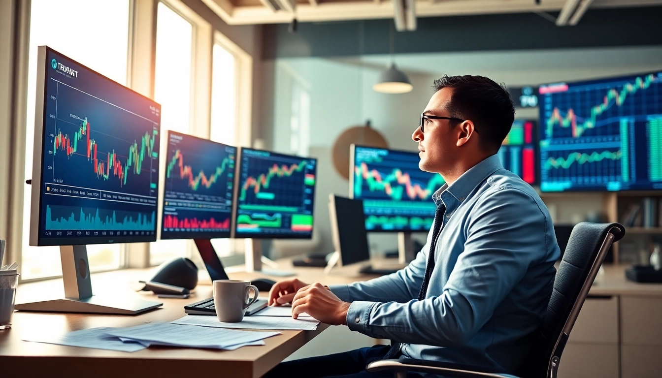 تداول الأسهم عبر الإنترنت في المملكة العربية السعودية مع تاجر محترف يحلل الأسواق المالية.