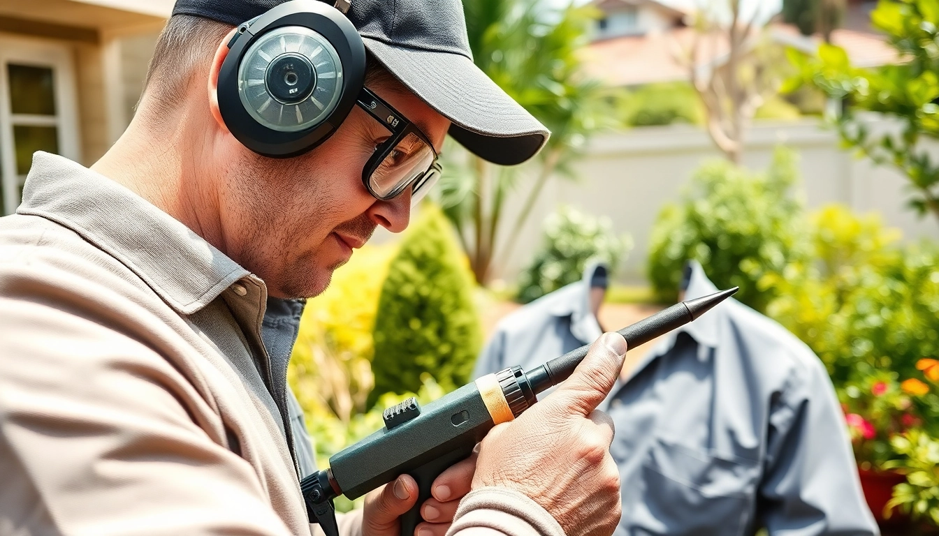 Pest inspection appointment with a professional technician examining a home for pest issues.