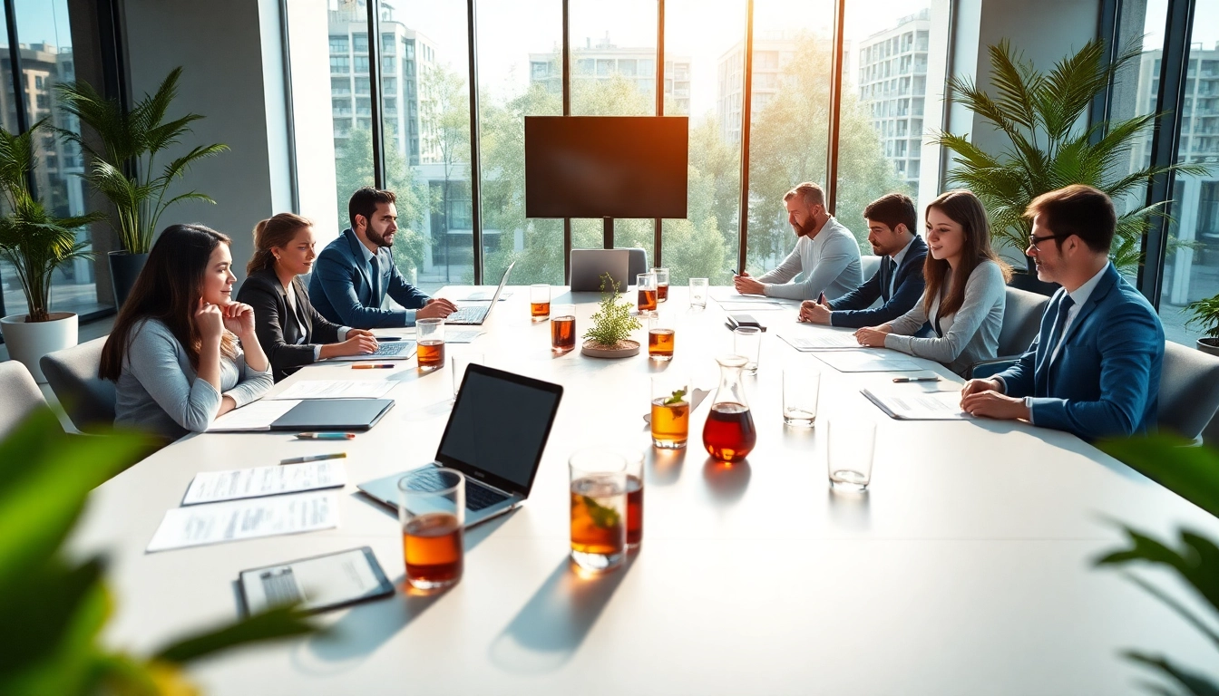 Collaborative meeting at https://fidelitycorporate.com showcasing a diverse business team and modern workspace.