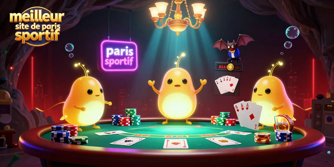 Meilleur site de paris sportif illuminé par des lucioles au casino avec jeu de cartes et jetons.