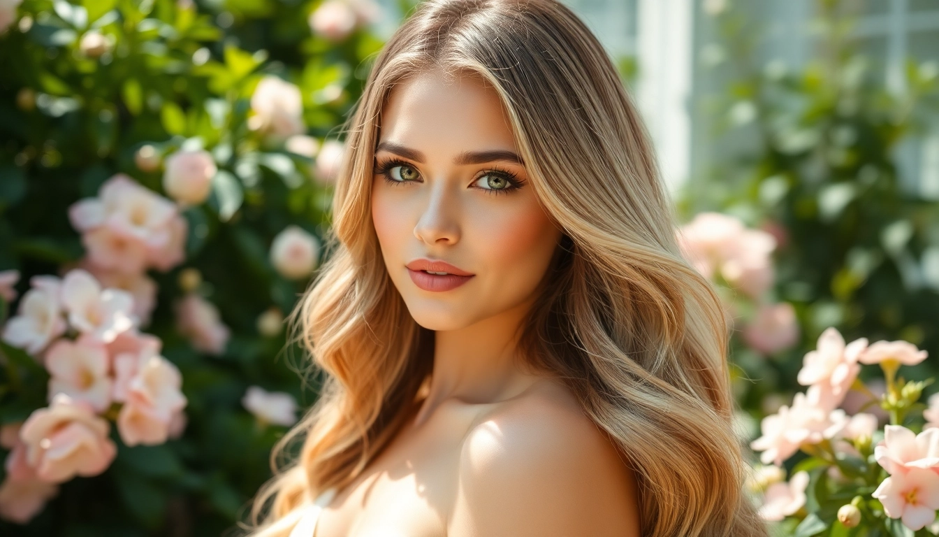 Showcasing invisi edge clip in hair extensions blended naturally into wavy hair.
