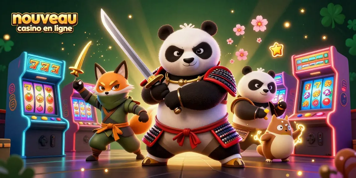 Jouez aux nouveaux casinos en ligne avec notre panda samouraï et ses amis aux jeux colorés.