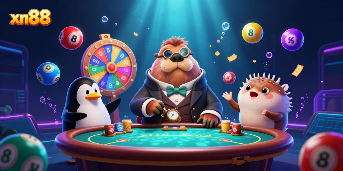 Sit at a dazzling underwater poker table at xn88, featuring a jolly walrus and dynamic game elements.