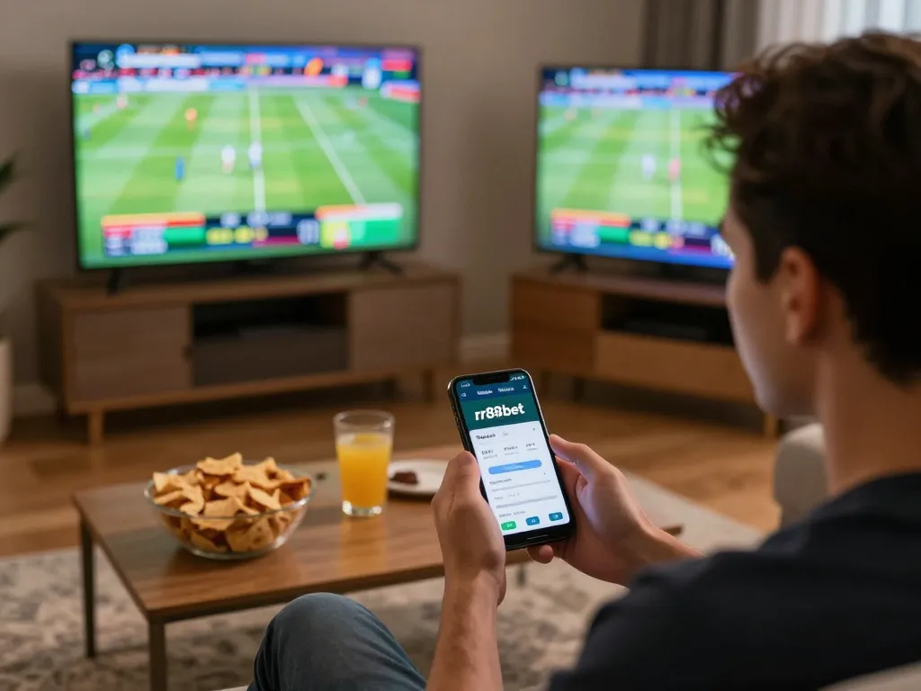 Place your bets with rr88bet on exciting live sports events in a cozy home setting.