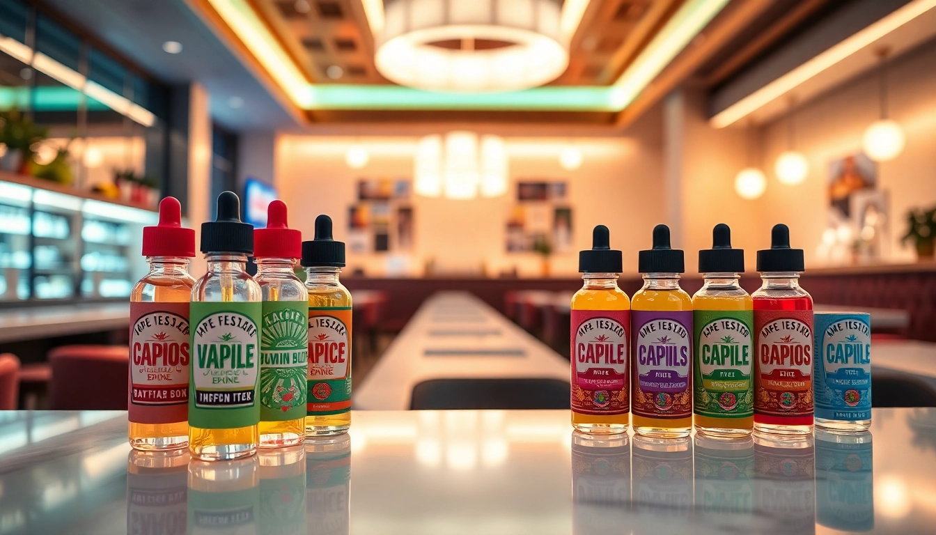 Vibrant display of vape juice bottles representing Vape Juice Depot's diverse flavors.