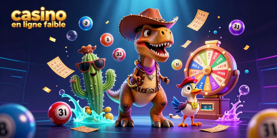 Découvrez le casino en ligne fiable et amusant avec un T-Rex shérif, des jeux dynamiques et des éléments colorés.