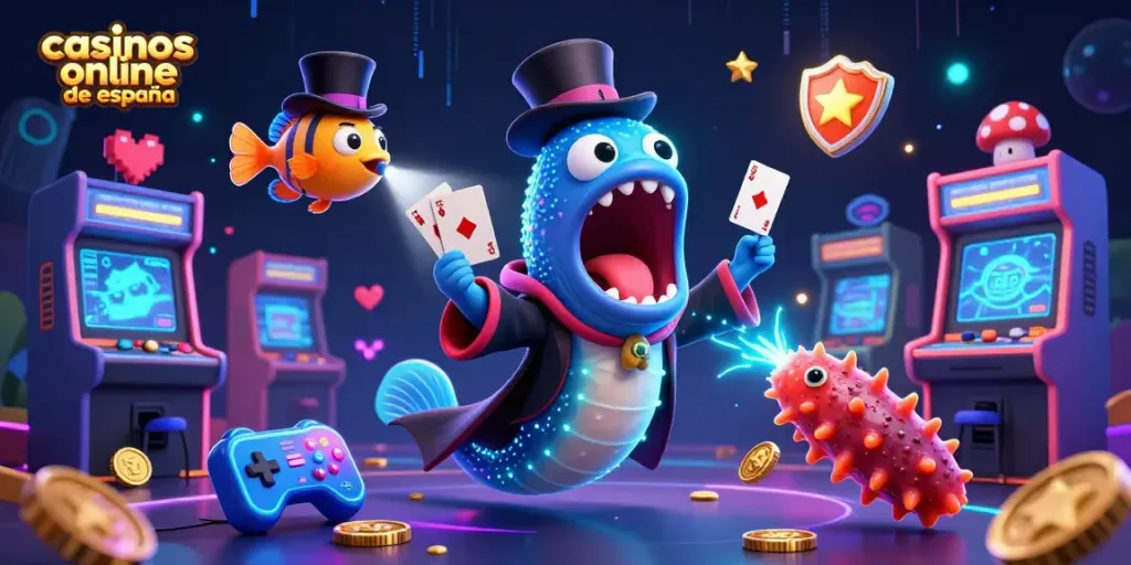 Disfruta de los emocionantes casinos online de España con esta vibrante ilustración 3D.
