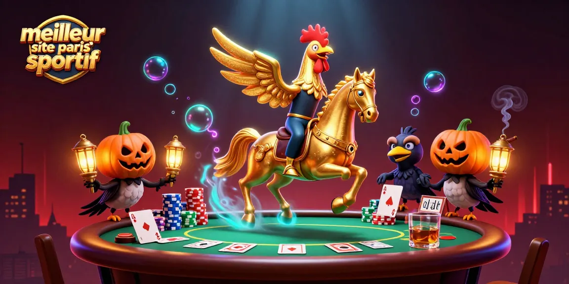 Admirez notre illustration 3D captivante pour le meilleur site de paris sportif avec un personnage unique et des éléments de jeu palpitants.