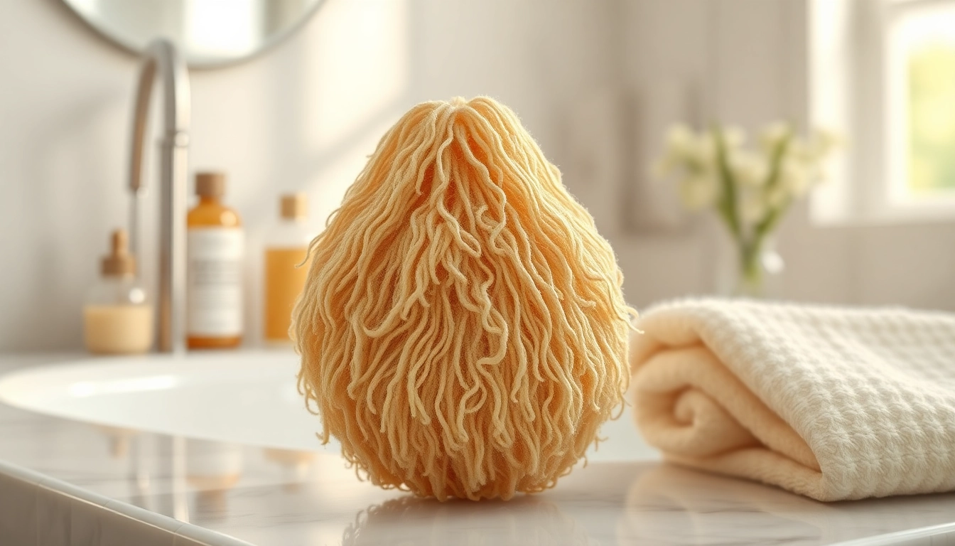Apply makeup remover loofah for a gentle skin cleanse and exfoliation.