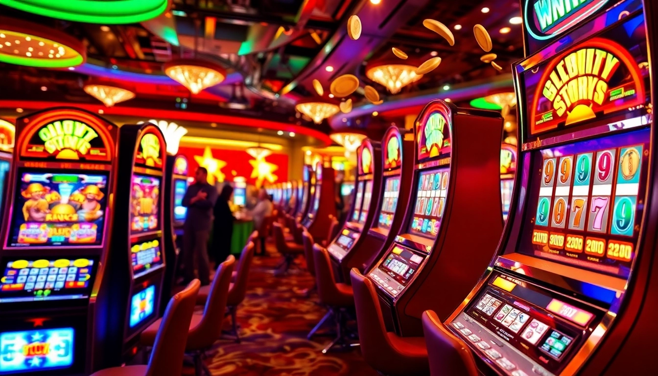 Experience thrilling gameplay in slot777 with vibrant machines and exciting atmosphere.