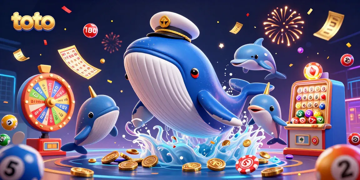 Engage in thrilling toto gameplay featuring a whale captain, coins, and playful dolphins.