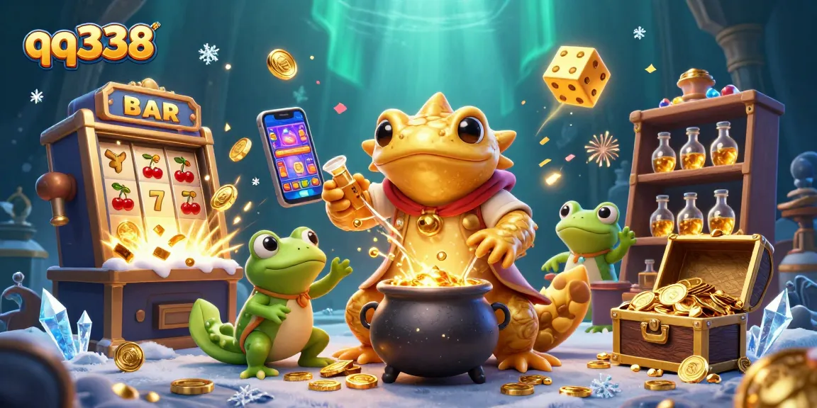 Engage with the excitement of qq338 as the golden salamander alchemist creates riches in a vibrant casino scene.