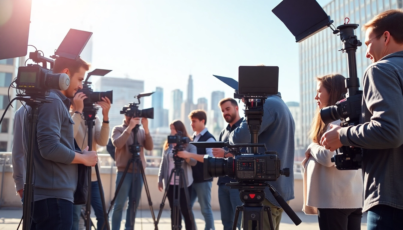 Captivating video production edmonton scene featuring a diverse crew at work.