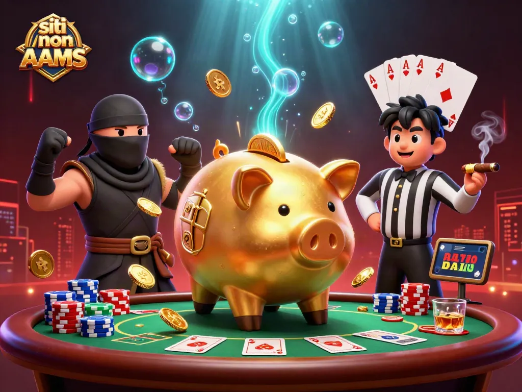I colori e le dinamiche dei migliori siti non AAMS in un'illustrazione vibrante di gioco d'azzardo.