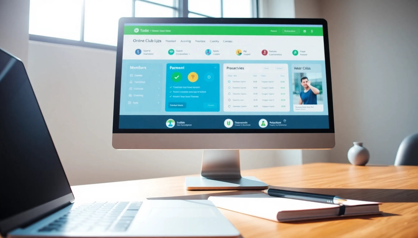 Showcase user-friendly interface of online club software designed for club management.