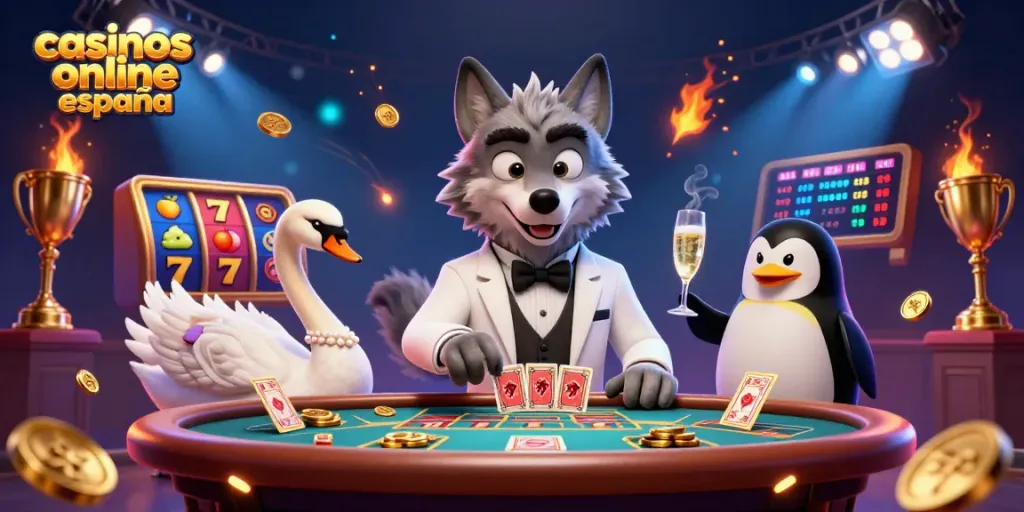 Disfruta de la emoción en los casinos online España con un lujoso juego de baccarat y personajes divertidos.